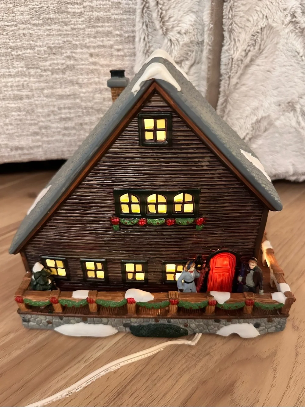 St. Nicholas Square Village Collection Ski Lodge Lighted Christmas Village